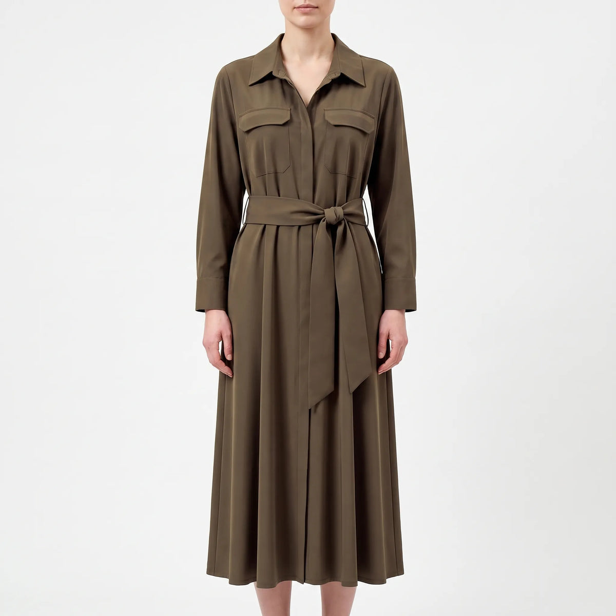 DenhamDress  - Long Belted Shirt Dress Office Wear