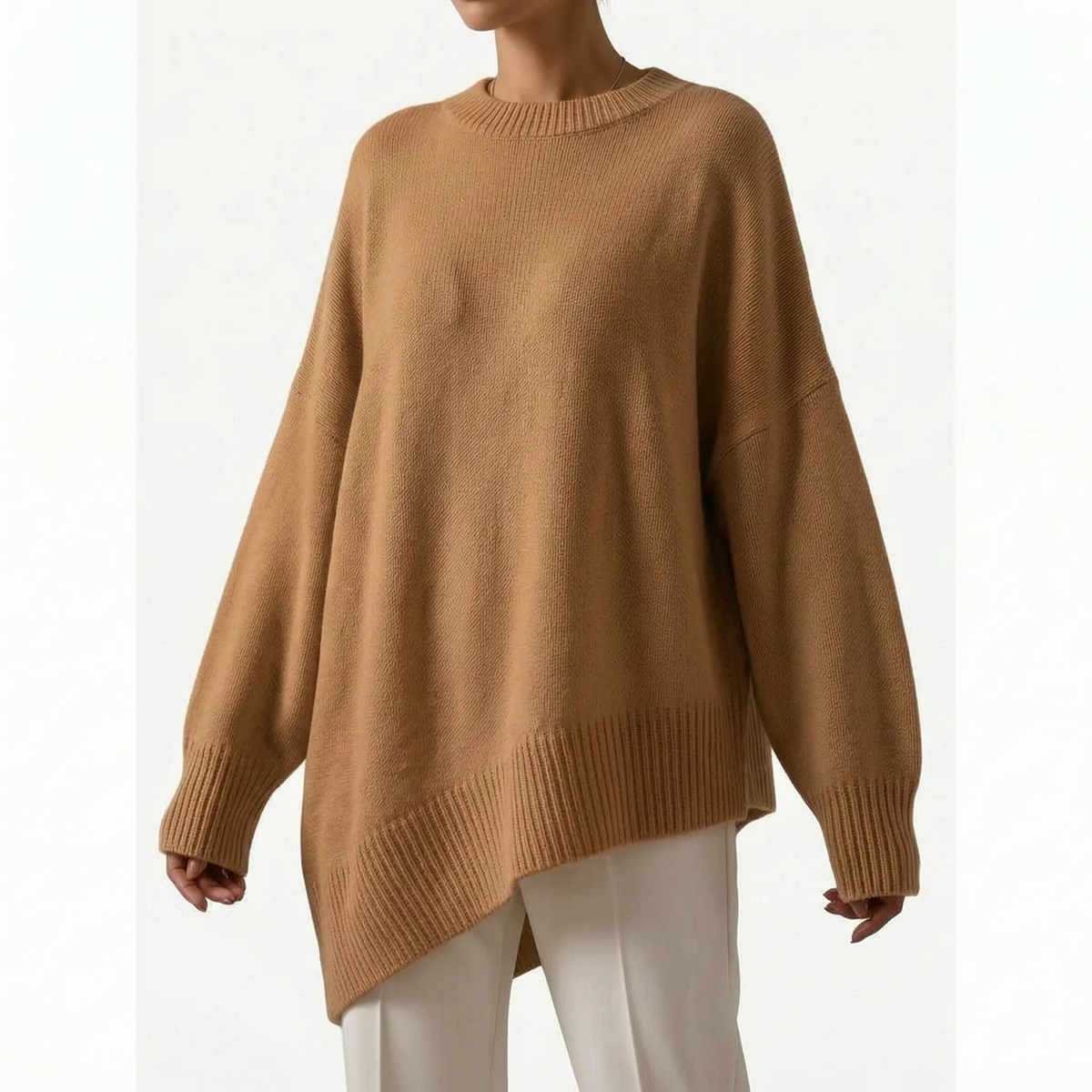DrapeKnit  - Oversized Asymmetrical Knitted Jumper Casual Days