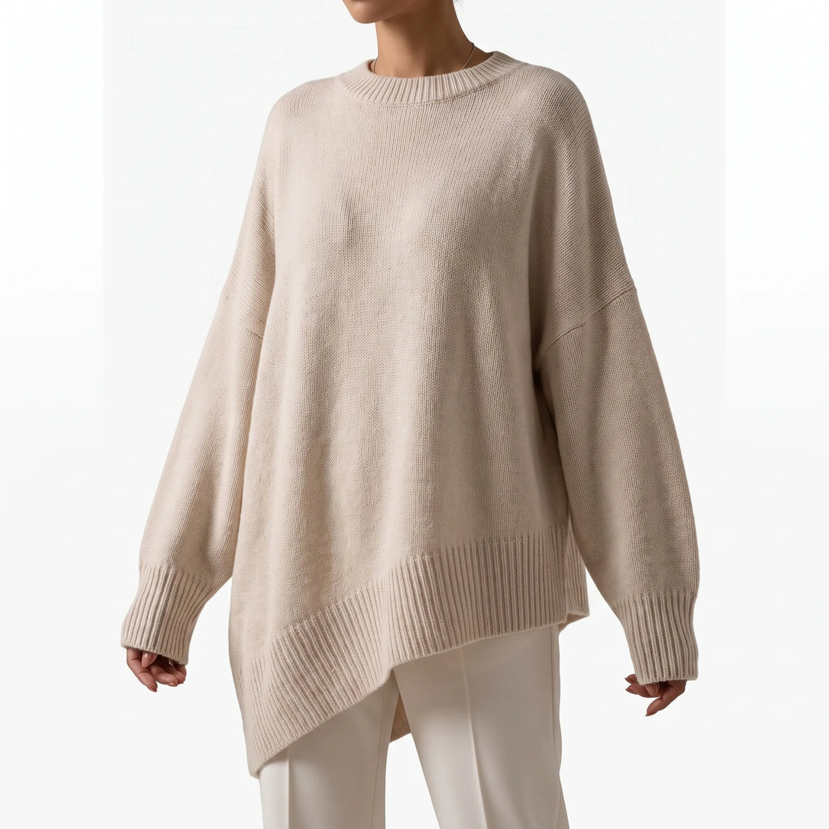 DrapeKnit  - Oversized Asymmetrical Knitted Jumper Casual Days