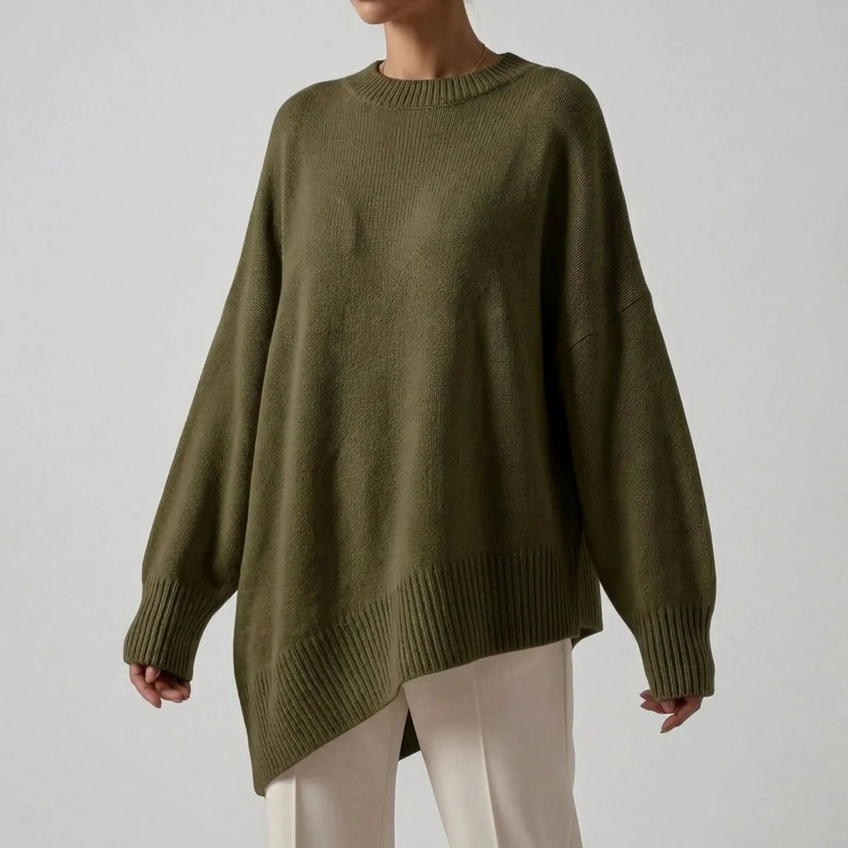 DrapeKnit  - Oversized Asymmetrical Knitted Jumper Casual Days