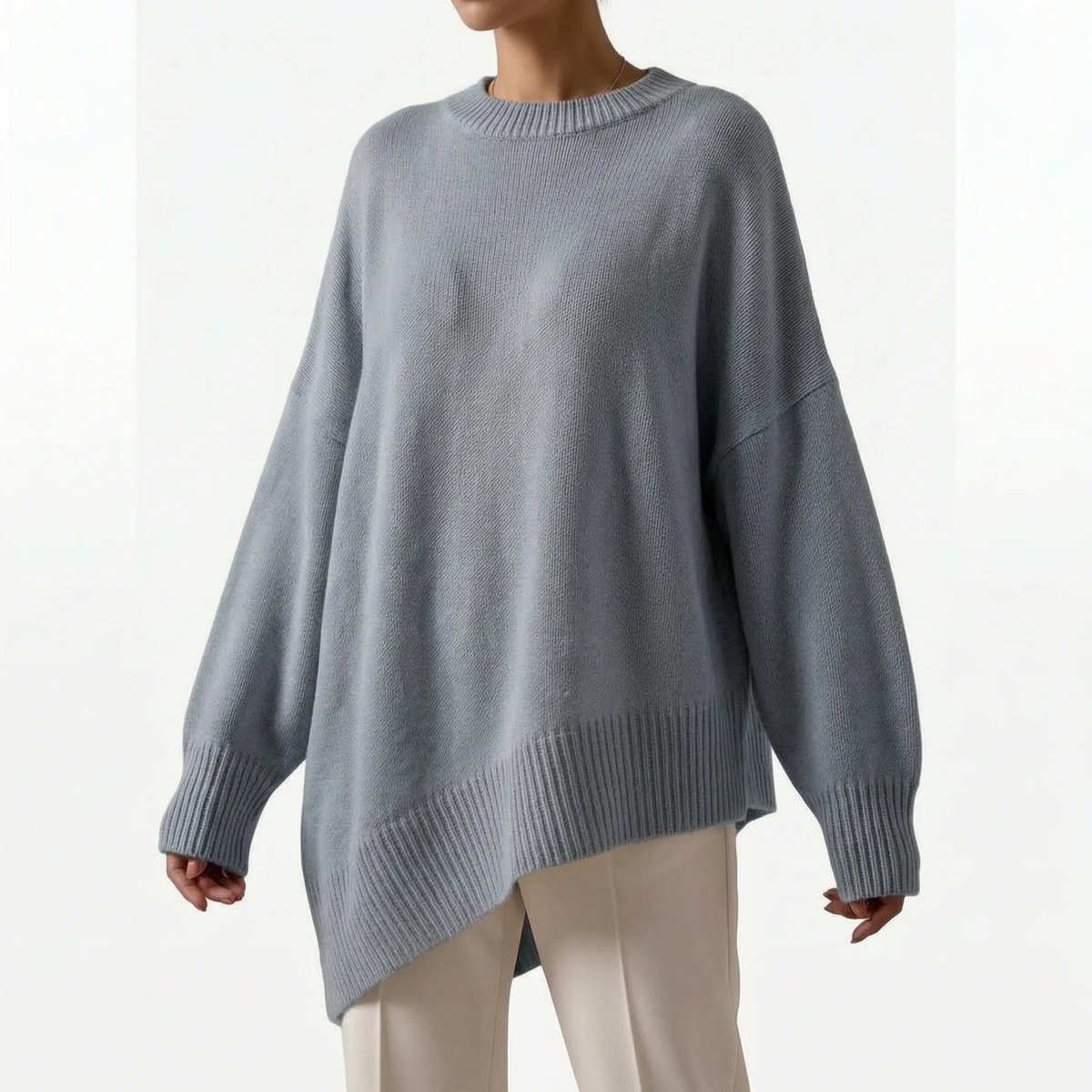 DrapeKnit  - Oversized Asymmetrical Knitted Jumper Casual Days