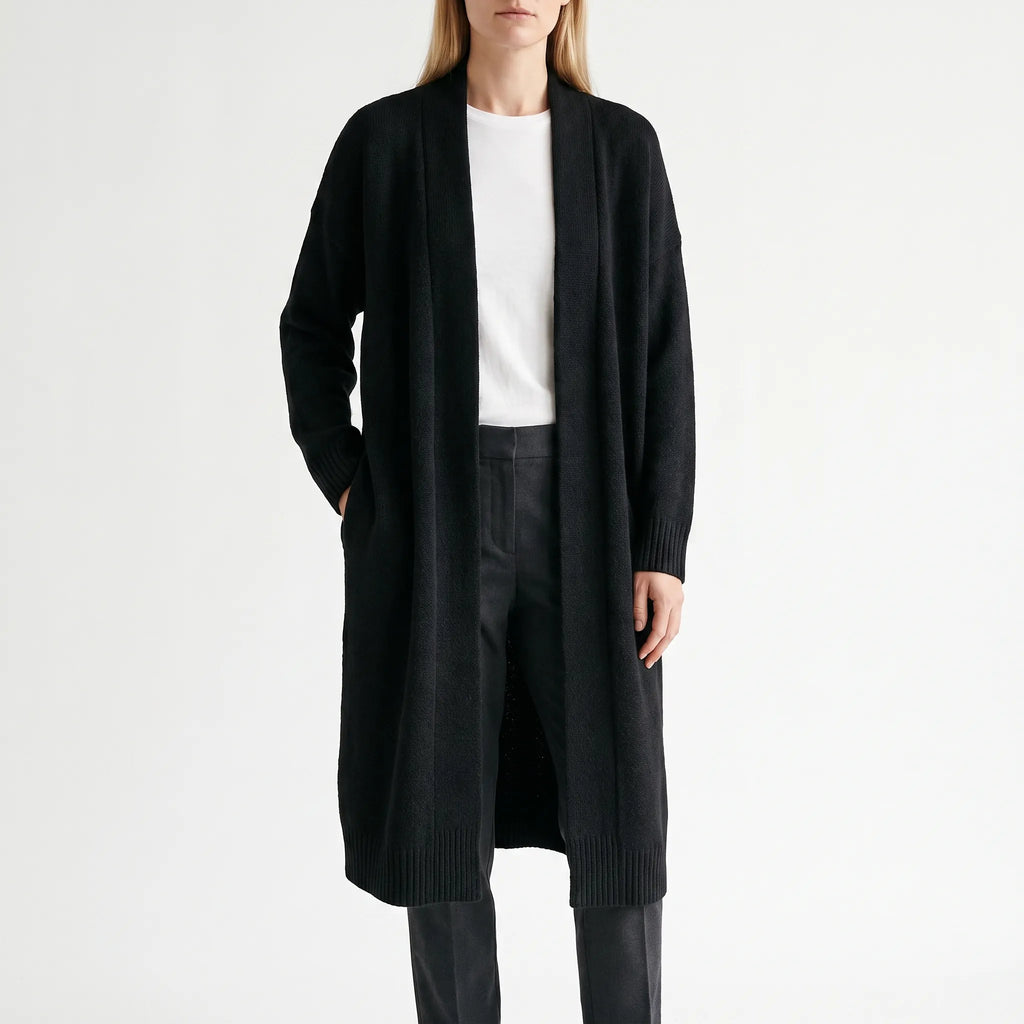 DrapeWeave  - Chunky Longline Cardigan Layering Over Daytime Outfits