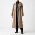 Drapica  - Oversized Long Trench Coat Layering Over Knitwear