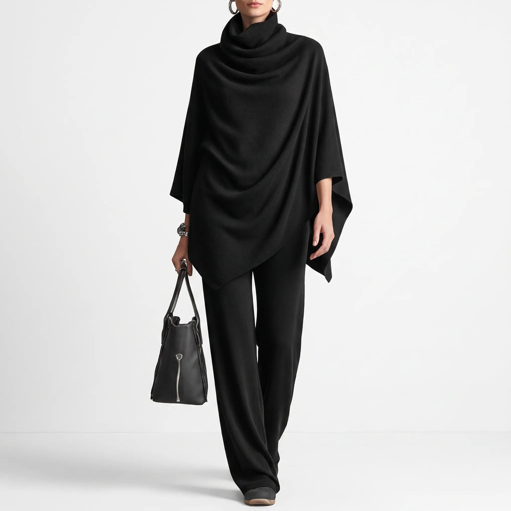 Drapona  - Draped Two Piece Women Loungewear Set Relaxed Evening Wear