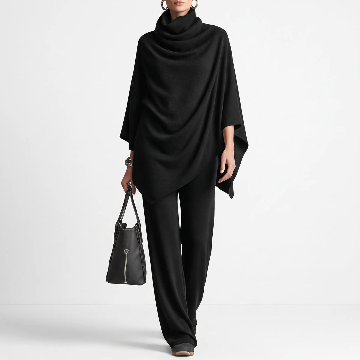 Drapona  - Draped Two Piece Women Loungewear Set Relaxed Evening Wear