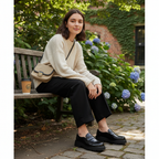 Unisex penny loafers with chunky lug soles and slip-on design