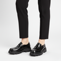Unisex penny loafers with chunky lug soles and slip-on design