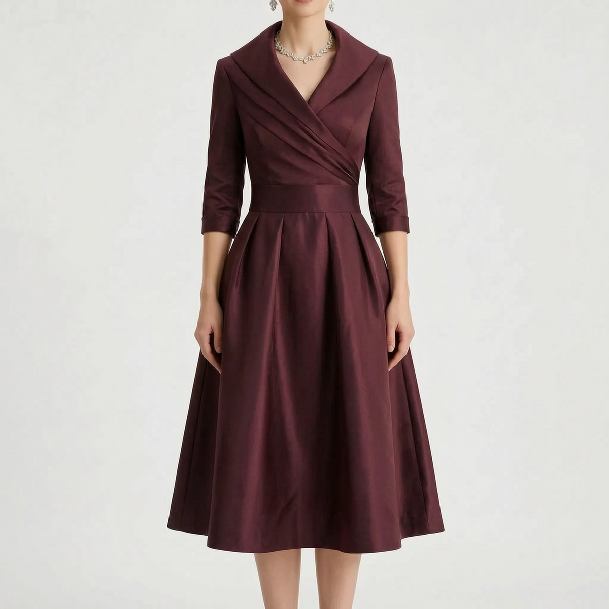 EvoraDress  - A-Line Midi Dress Formal Events