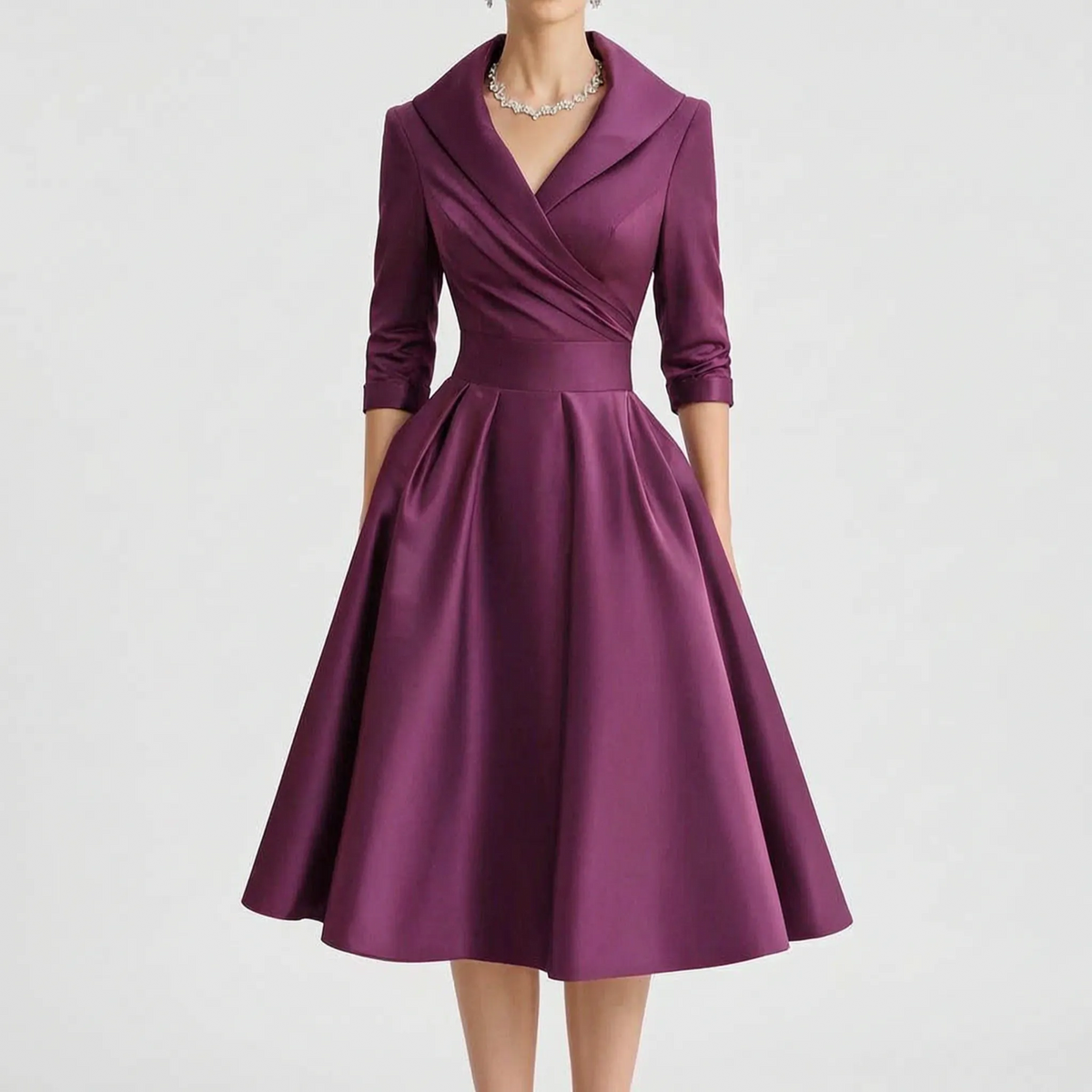 EvoraDress  - A-Line Midi Dress Formal Events