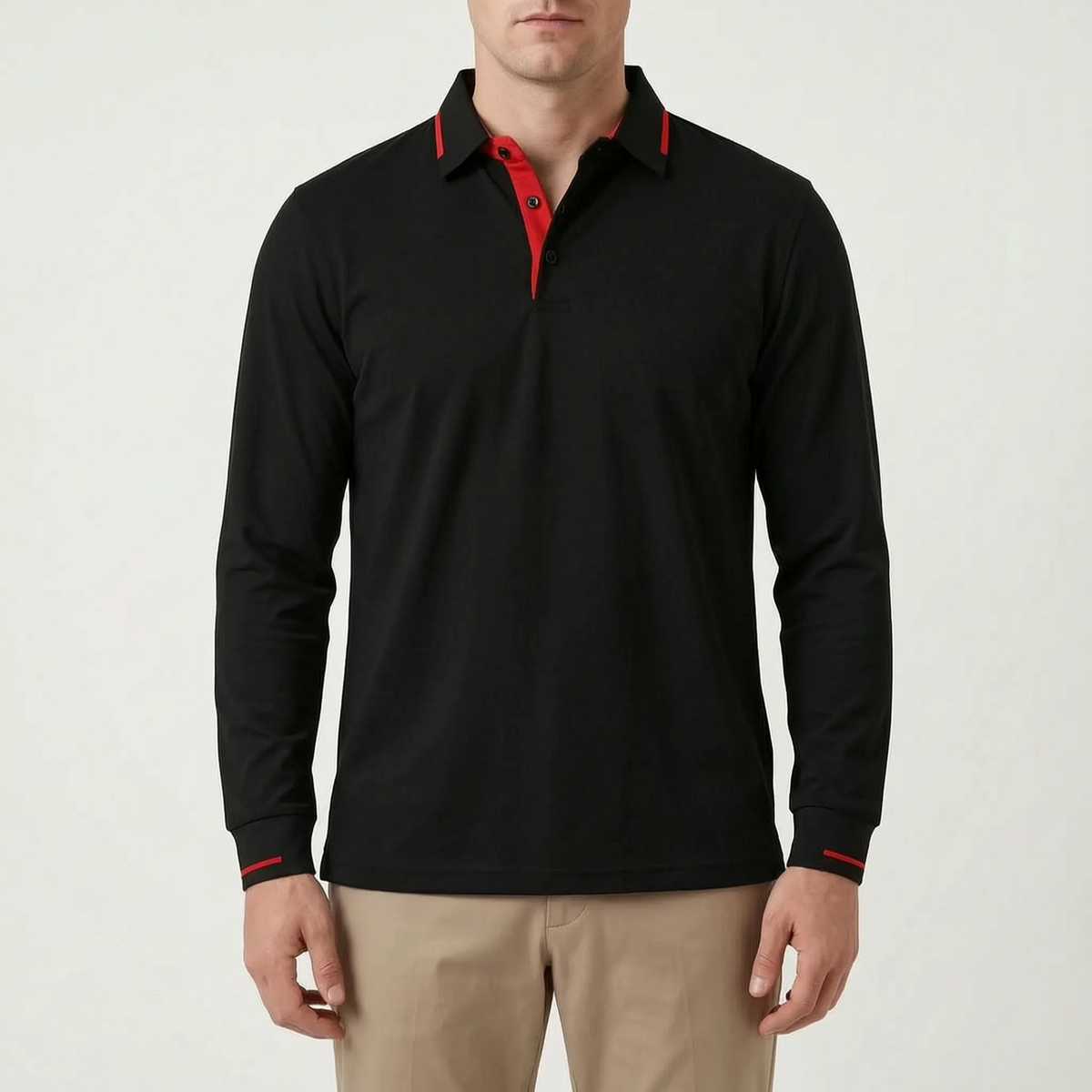 FairwayPolo  - Men's Slim Fit Long Sleeve Polo Shirt Casual Office Wear