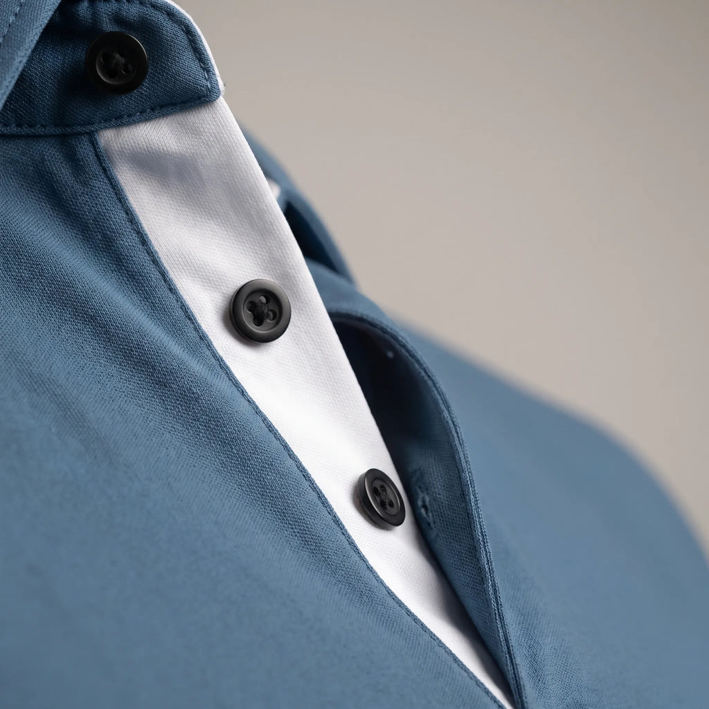 FairwayPolo  - Men's Slim Fit Long Sleeve Polo Shirt Casual Office Wear