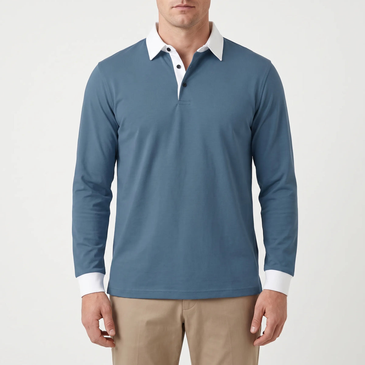 FairwayPolo  - Men's Slim Fit Long Sleeve Polo Shirt Casual Office Wear