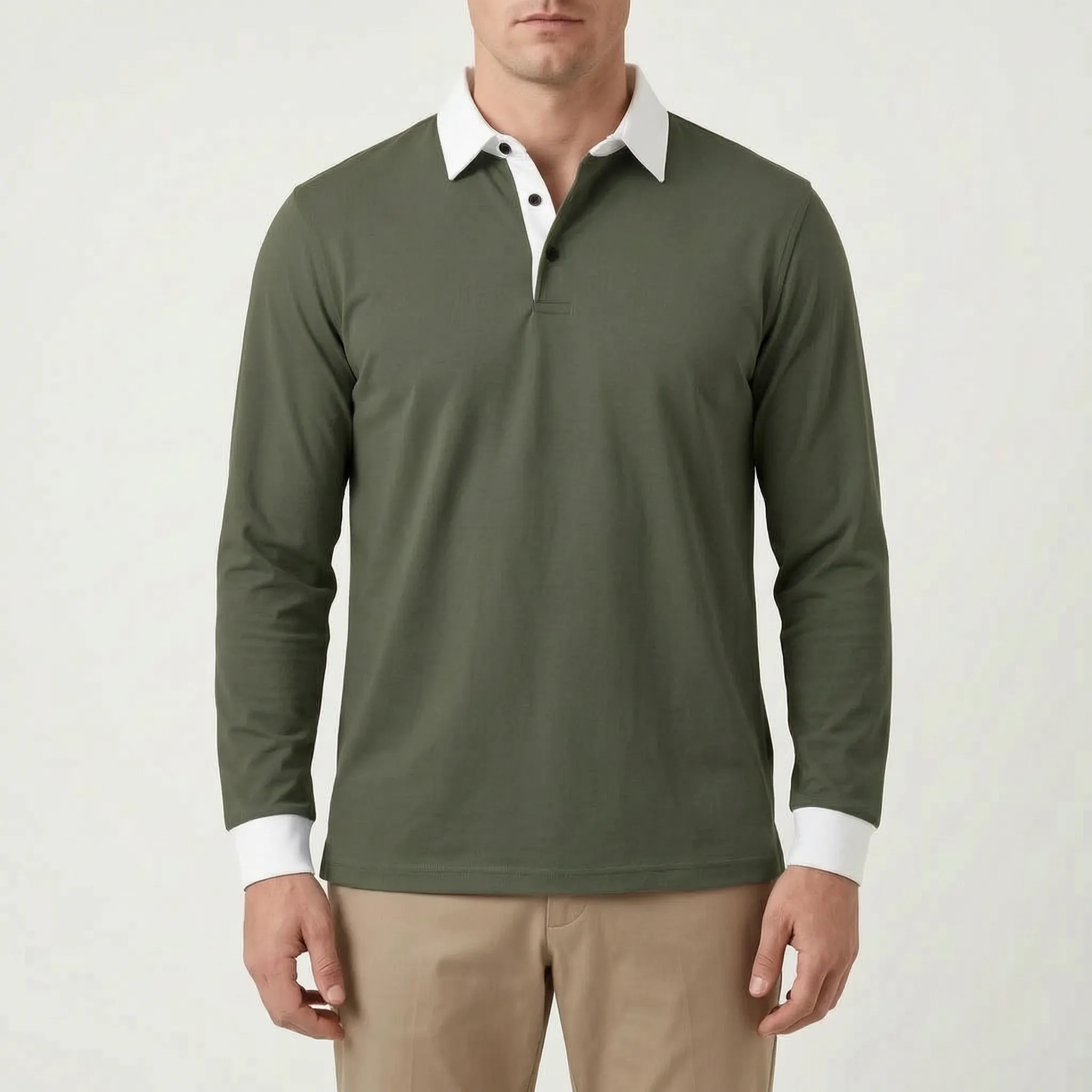 FairwayPolo  - Men's Slim Fit Long Sleeve Polo Shirt Casual Office Wear