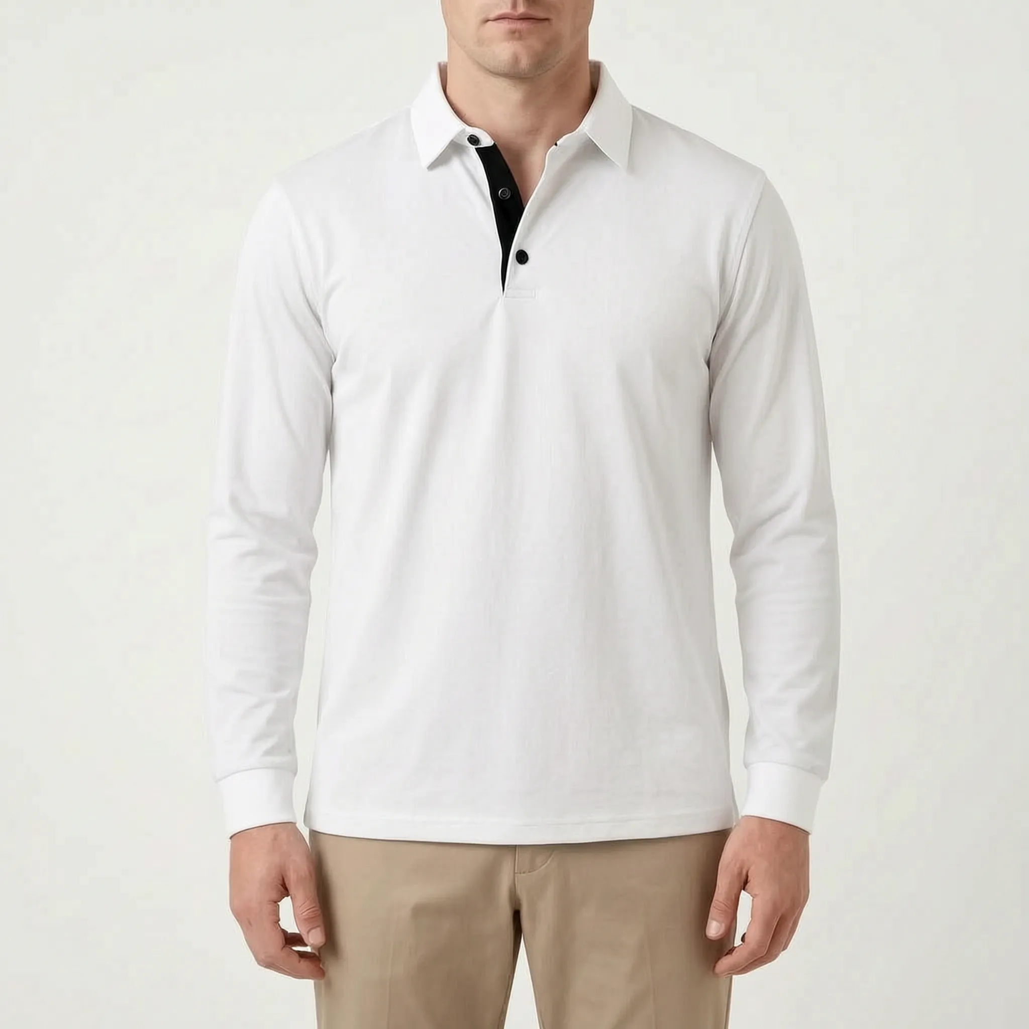 FairwayPolo  - Men's Slim Fit Long Sleeve Polo Shirt Casual Office Wear