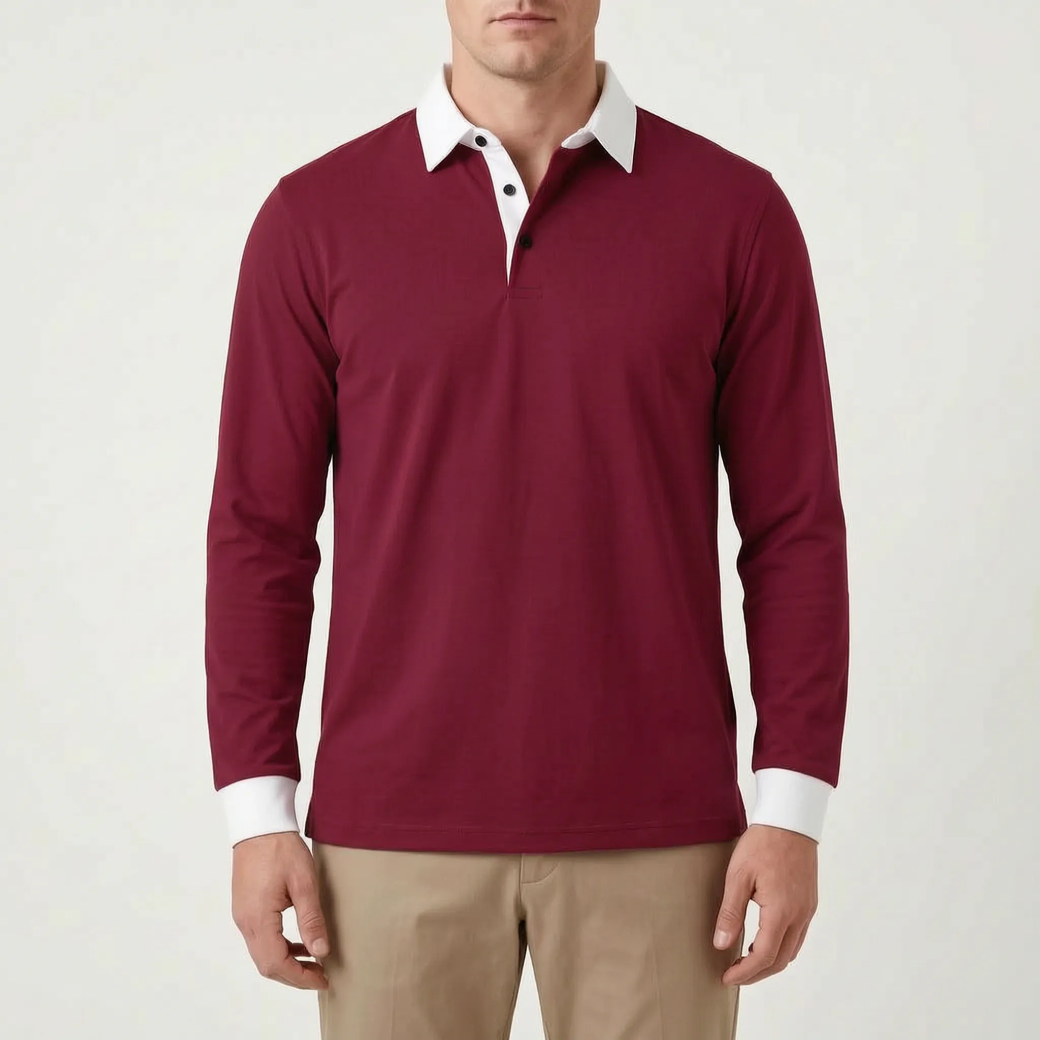 FairwayPolo  - Men's Slim Fit Long Sleeve Polo Shirt Casual Office Wear