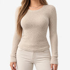Fiorn  - Textured Long Sleeve Top Everyday Casual Wear