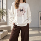Florisa  - Ladies Crew Neck Sweatshirt Layering For Everyday Casual Outfits