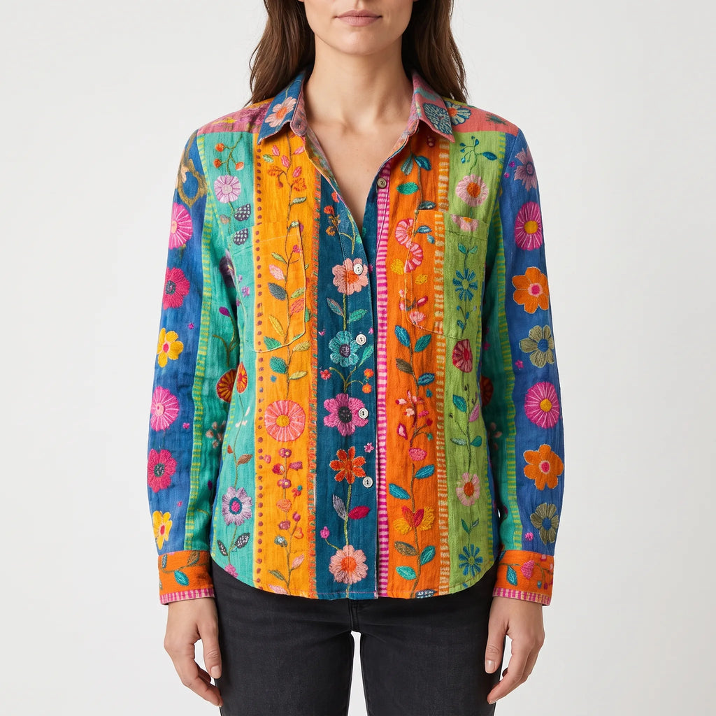 Florisun  - Long Sleeve Floral Blouse Casual Daytime Wear