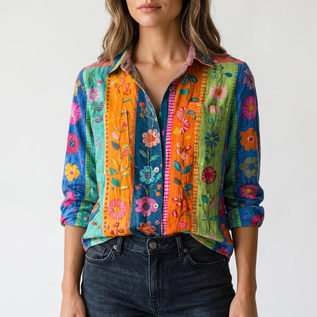Florisun  - Long Sleeve Floral Blouse Casual Daytime Wear