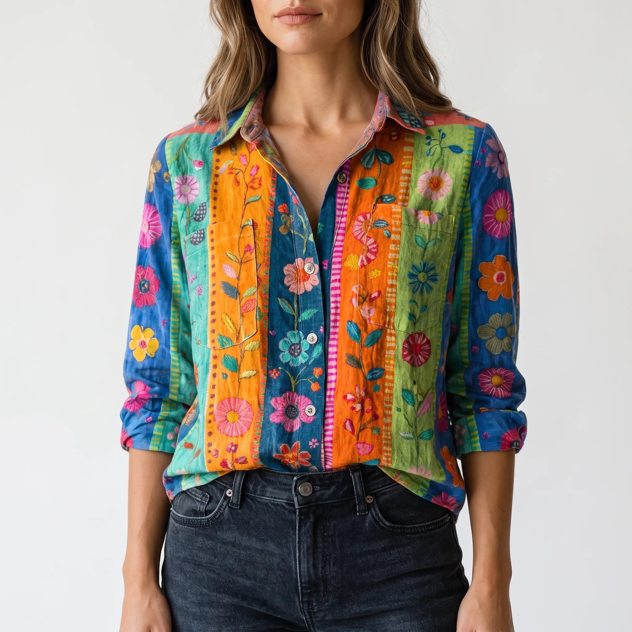 Florisun  - Long Sleeve Floral Blouse Casual Daytime Wear