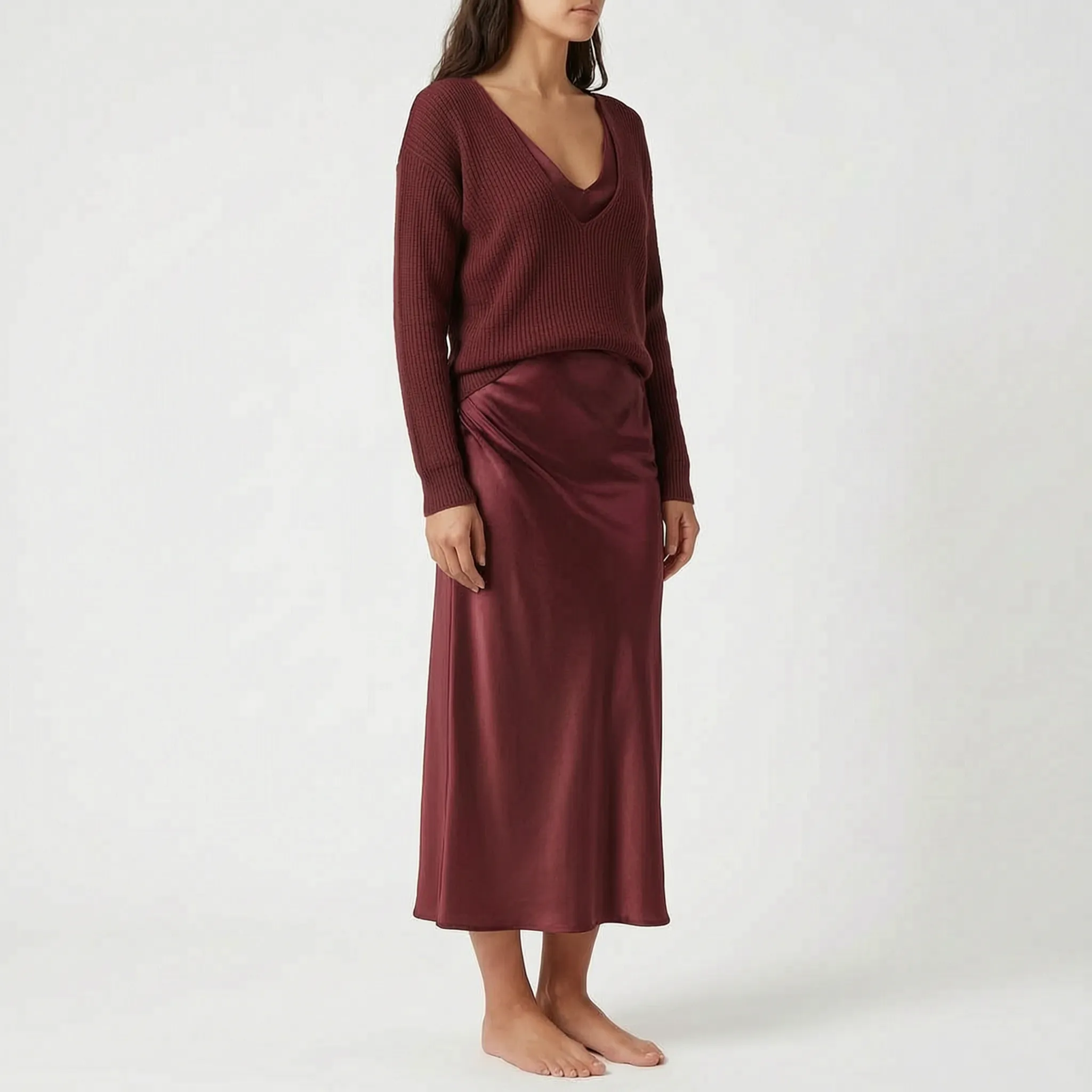 Flowara  - Long-Sleeve V-Neck Co Ord Set Evening Social Events