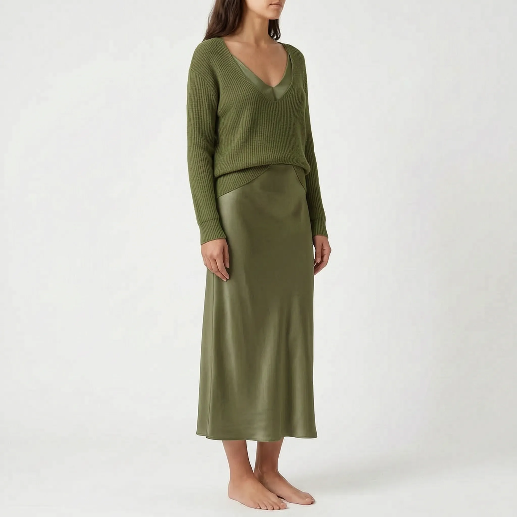 Flowara  - Long-Sleeve V-Neck Co Ord Set Evening Social Events