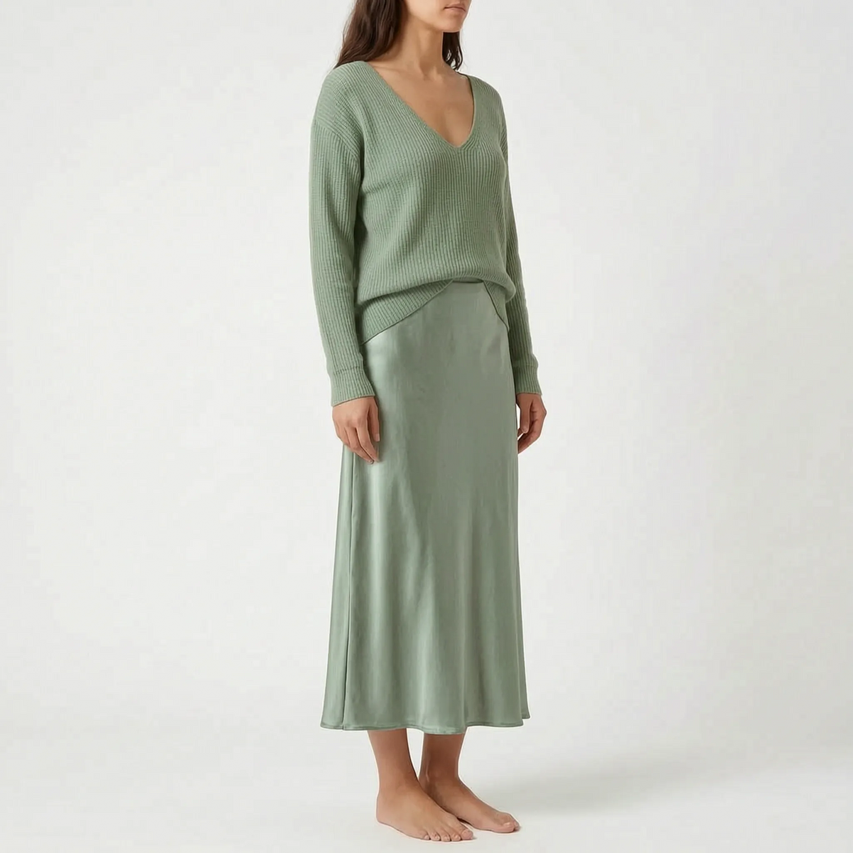 Flowara  - Long-Sleeve V-Neck Co Ord Set Evening Social Events