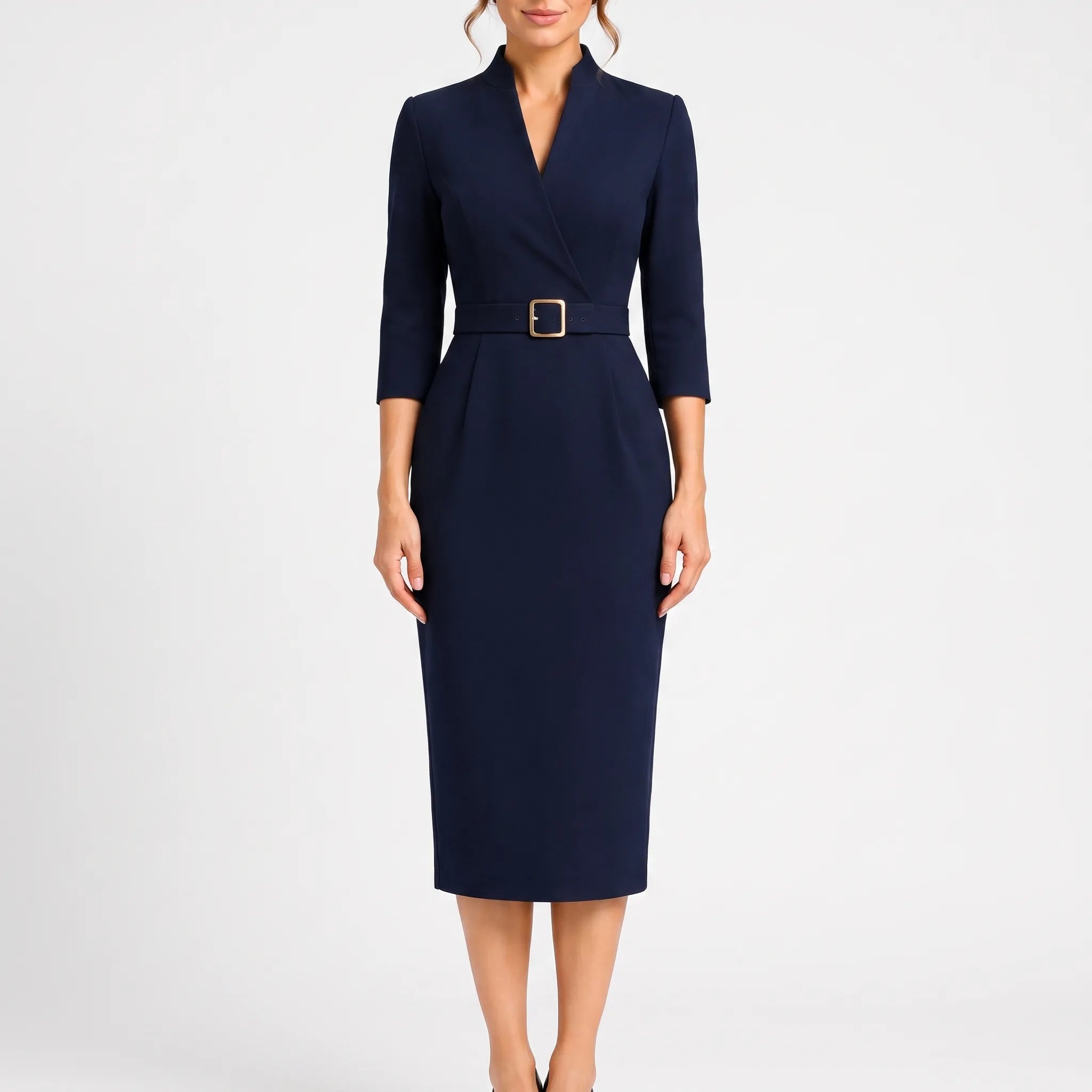 FormaDress  - Long Sleeve Midi Dress Office Wear