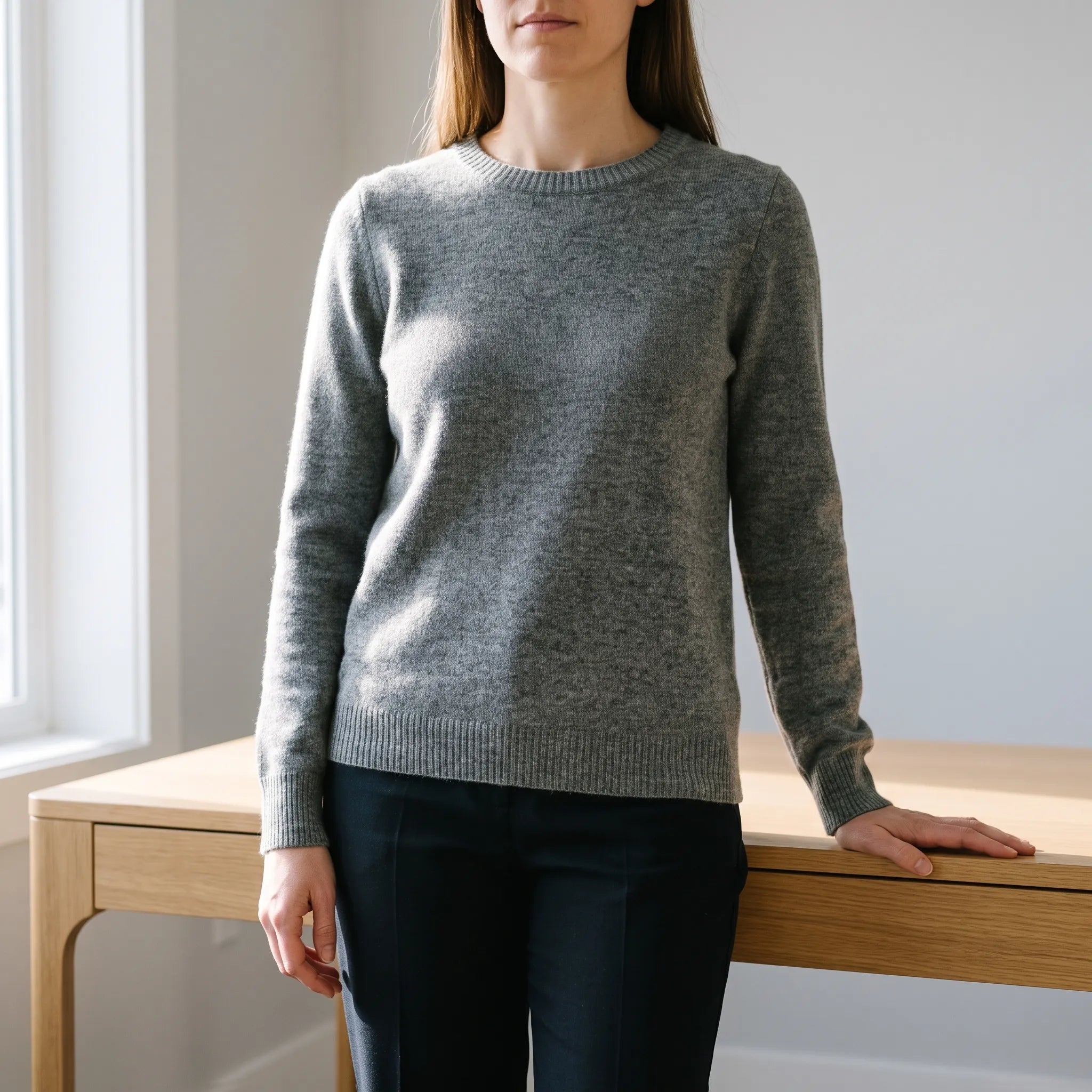 Garlyn  - Fine-Gauge Crew Neck Jumper Layering Under Coats