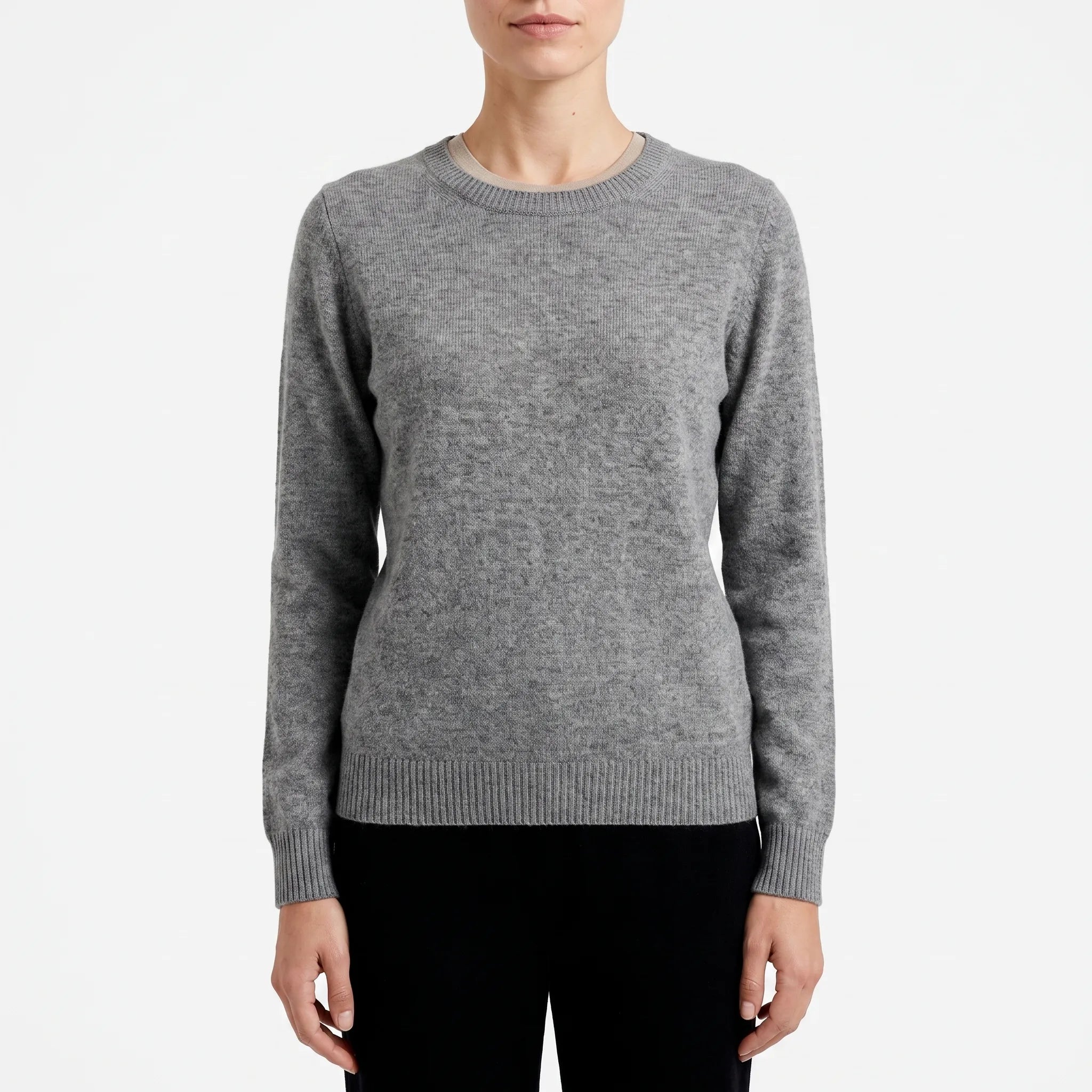 Garlyn  - Fine-Gauge Crew Neck Jumper Layering Under Coats