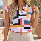 Geometra  - Geometric Print Top Casual Daytime Wear