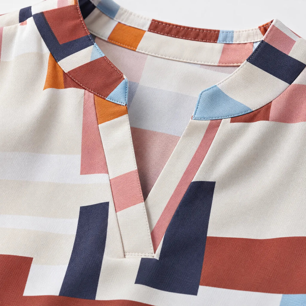 Geometra  - Geometric Print Top Casual Daytime Wear