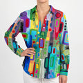 Geomira  - Multi-Coloured Geometric Patterned Blouse Office Attire