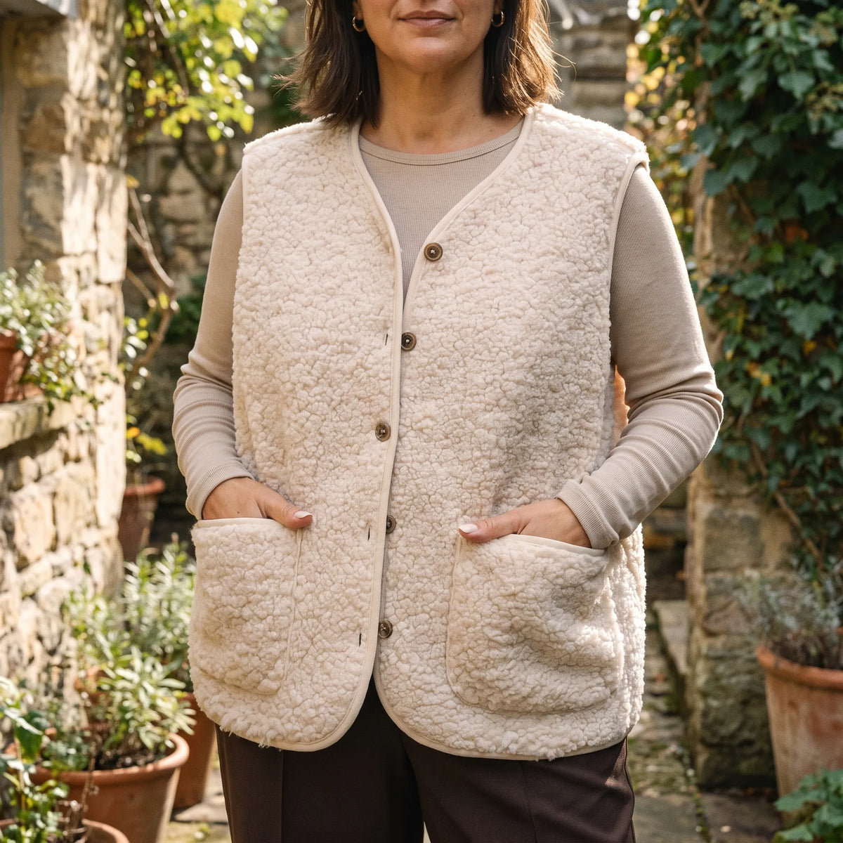 Gilaro  - Relaxed Fit Textured Ladies Layering Gilet Transitional Weather Layering