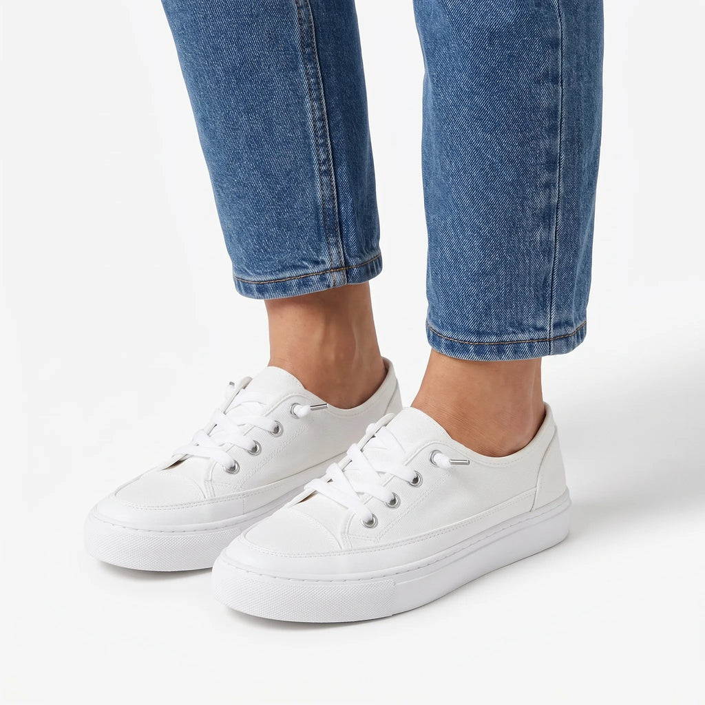 GlideKicks  - White Slip On Trainers Everyday Casual Wear
