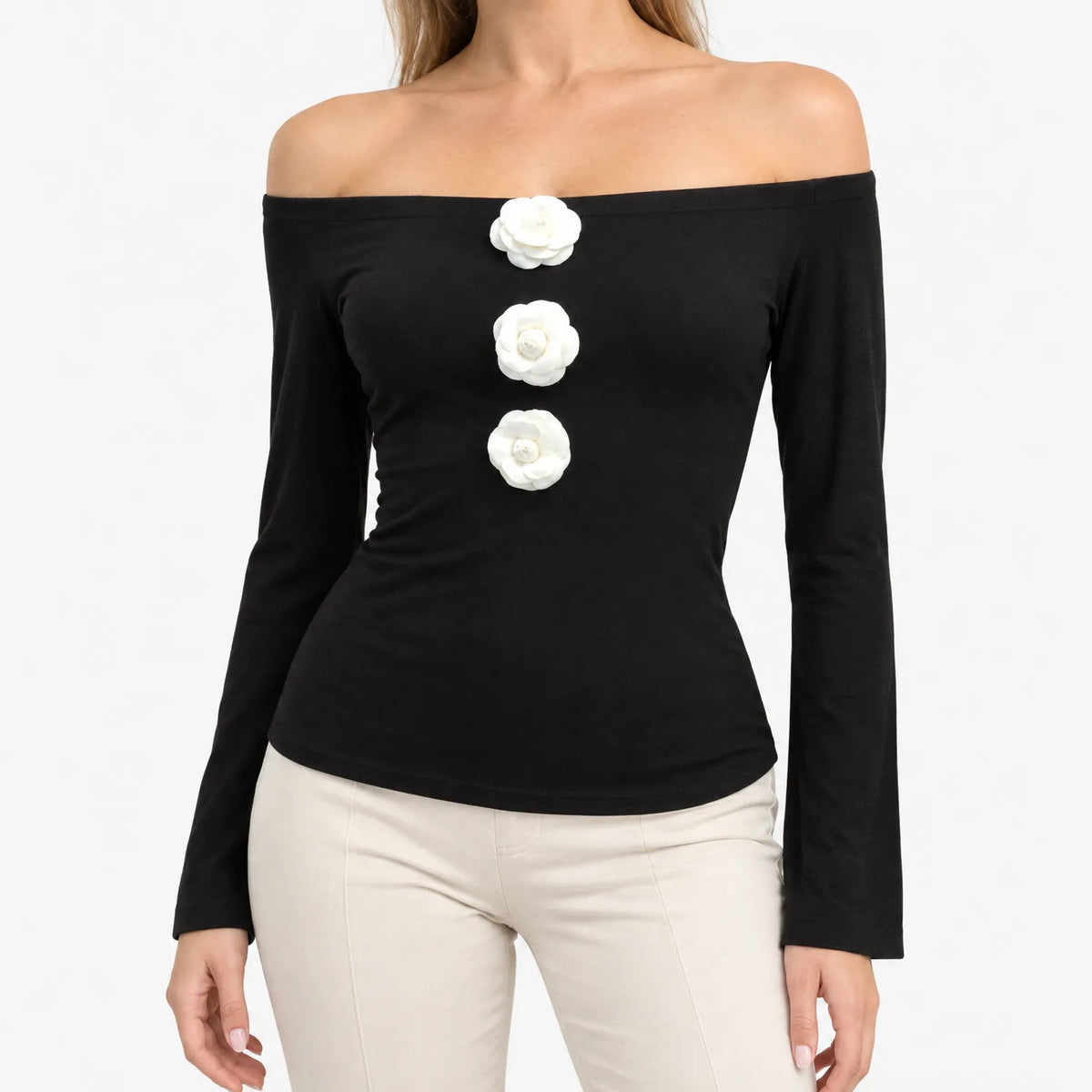Glythia  - Off The Shoulder Bardot Top Evening Wear Styling