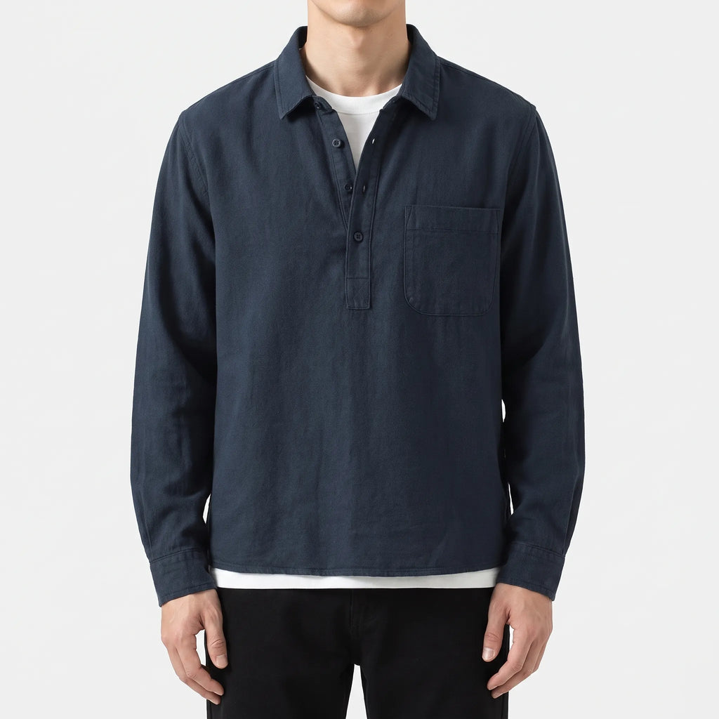 HavenShirt  - Men's Long Sleeve Popover Shirt Smart-Casual Dressing