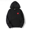 Women's hooded sweatshirt with long sleeves and a small heart chest motif
