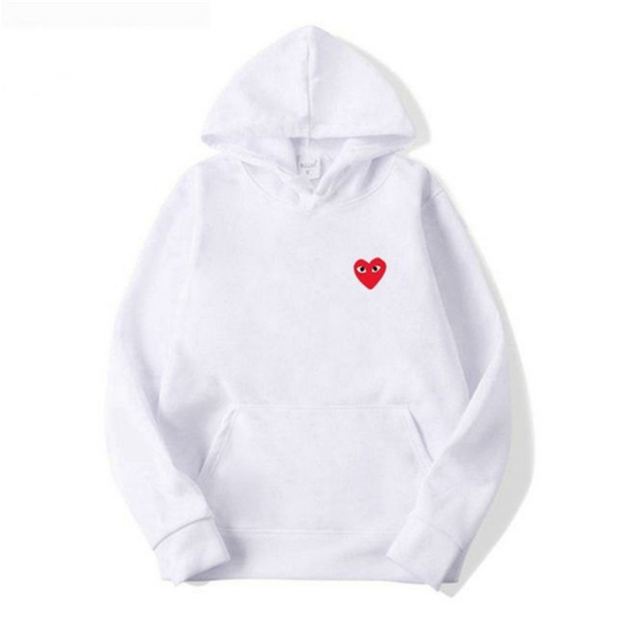 Women's hooded sweatshirt with long sleeves and a small heart chest motif