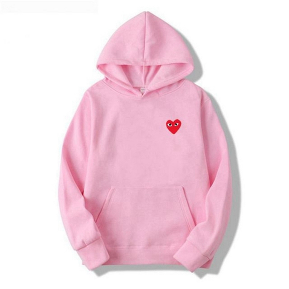 Women's hooded sweatshirt with long sleeves and a small heart chest motif