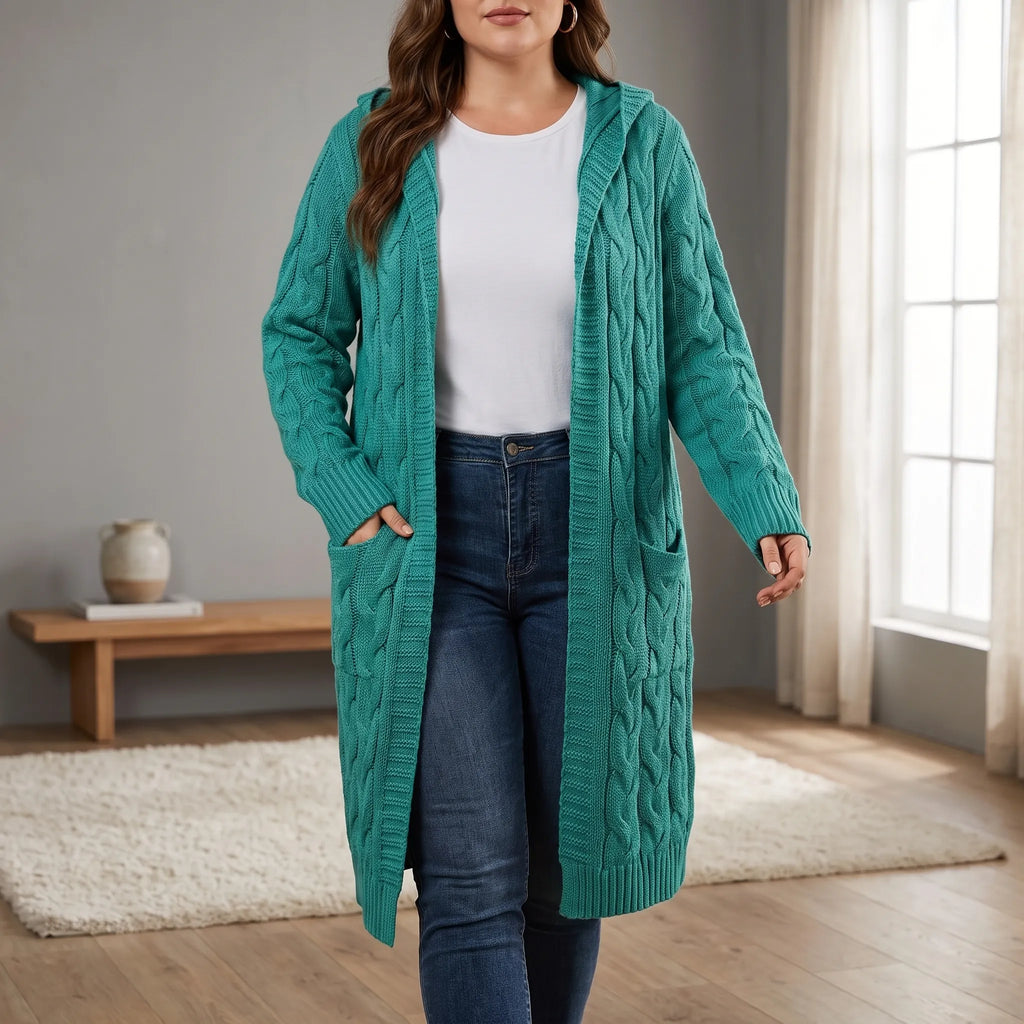 Hoodlyn  - Women's Hooded Longline Cardigan Casual Daytime Layering