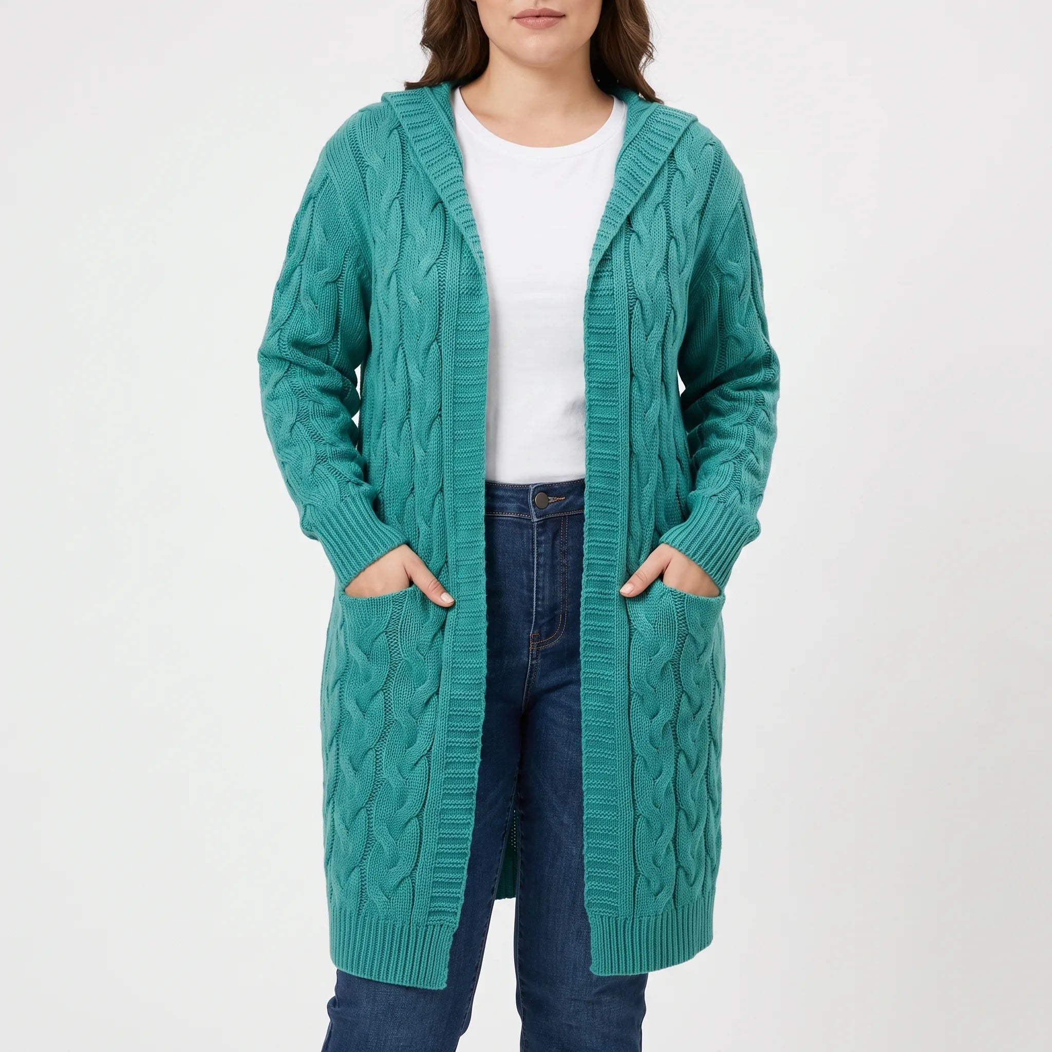 Hoodlyn  - Women's Hooded Longline Cardigan Casual Daytime Layering