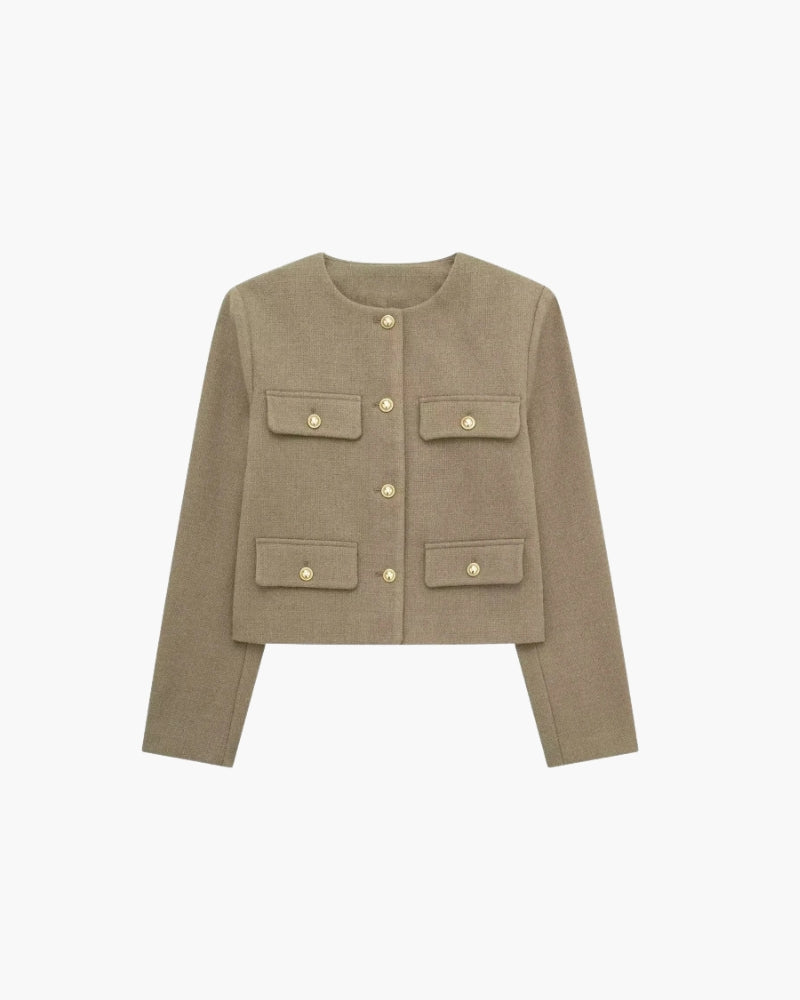 Structured modern blazer with a tailored silhouette