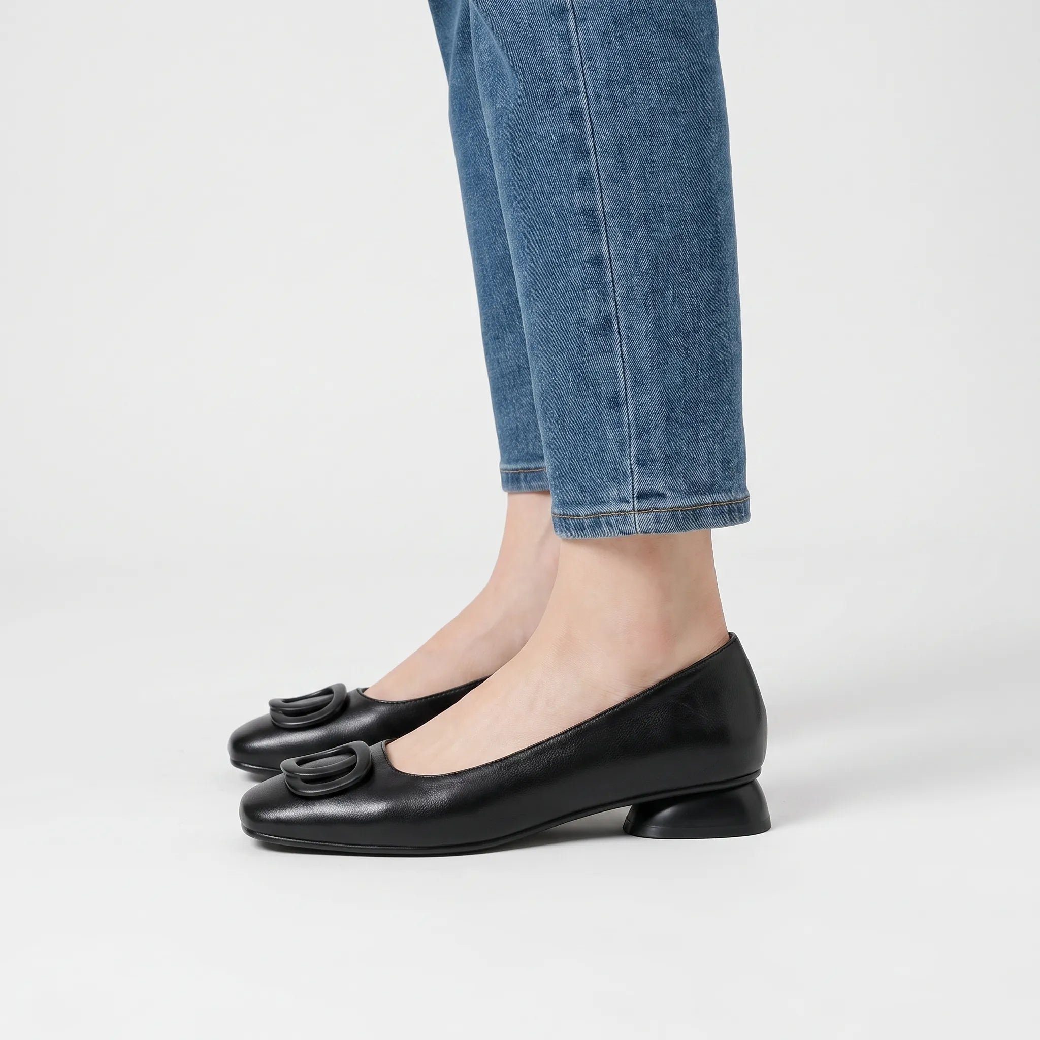 JozieHeels  - Brown Block Heel Shoes Workwear Attire
