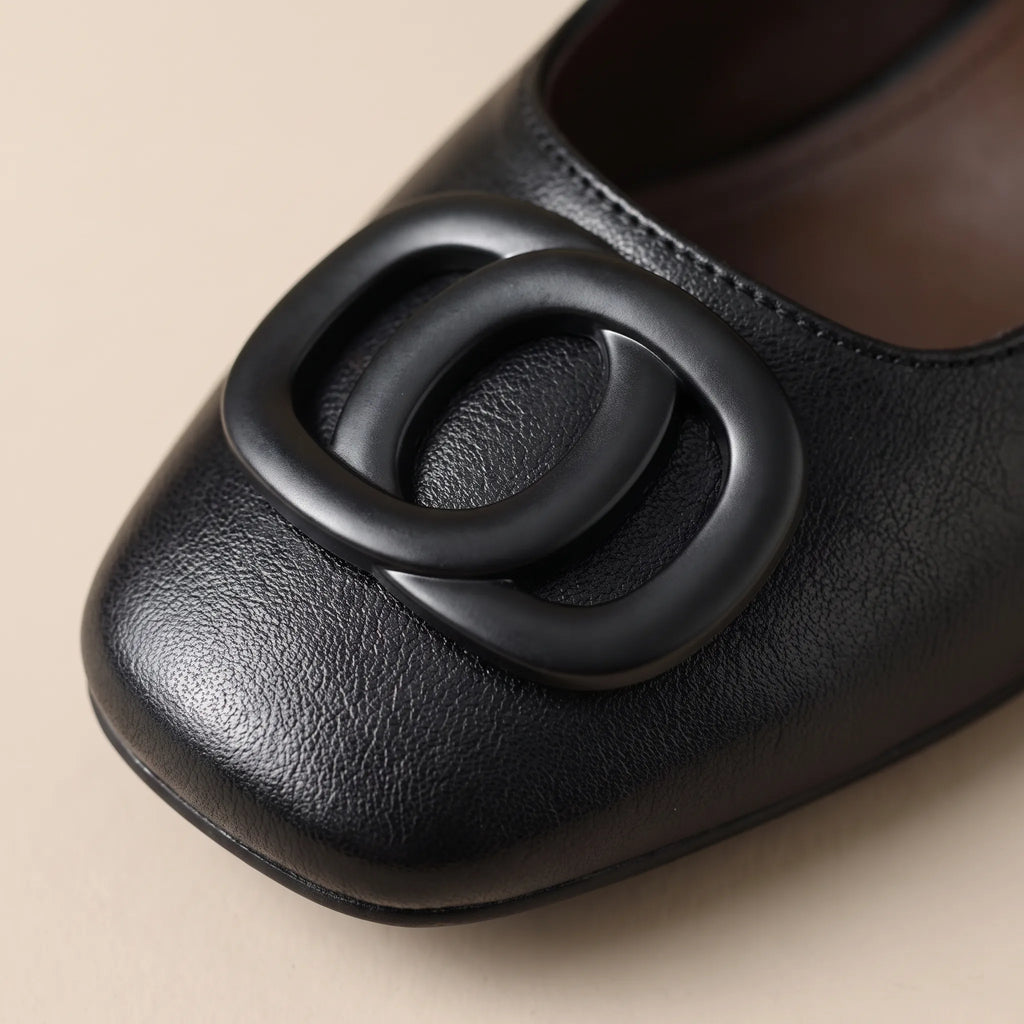 JozieHeels  - Brown Block Heel Shoes Workwear Attire