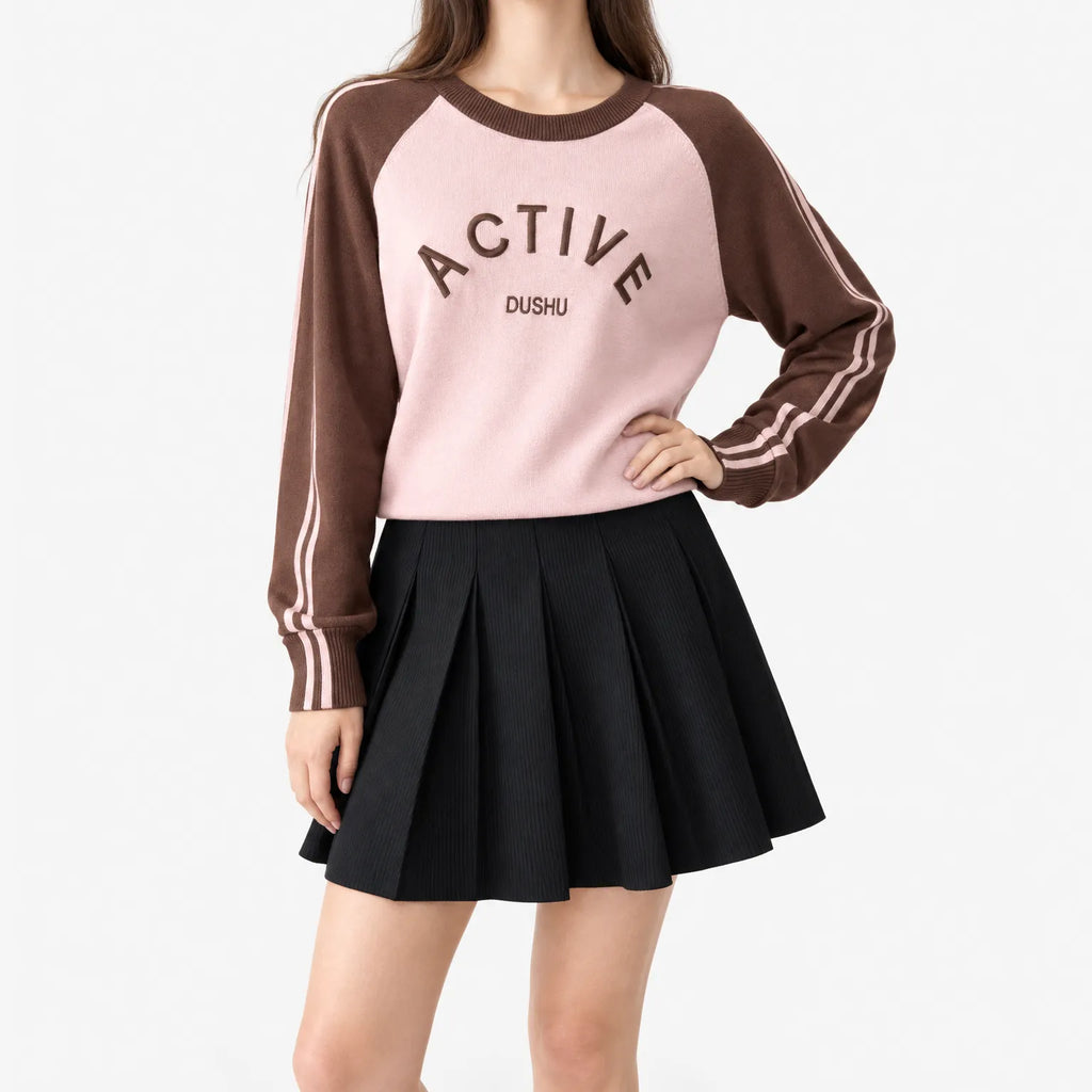 Kinsbrook  - Contrast Raglan Sleeve Jumper Casual Layering