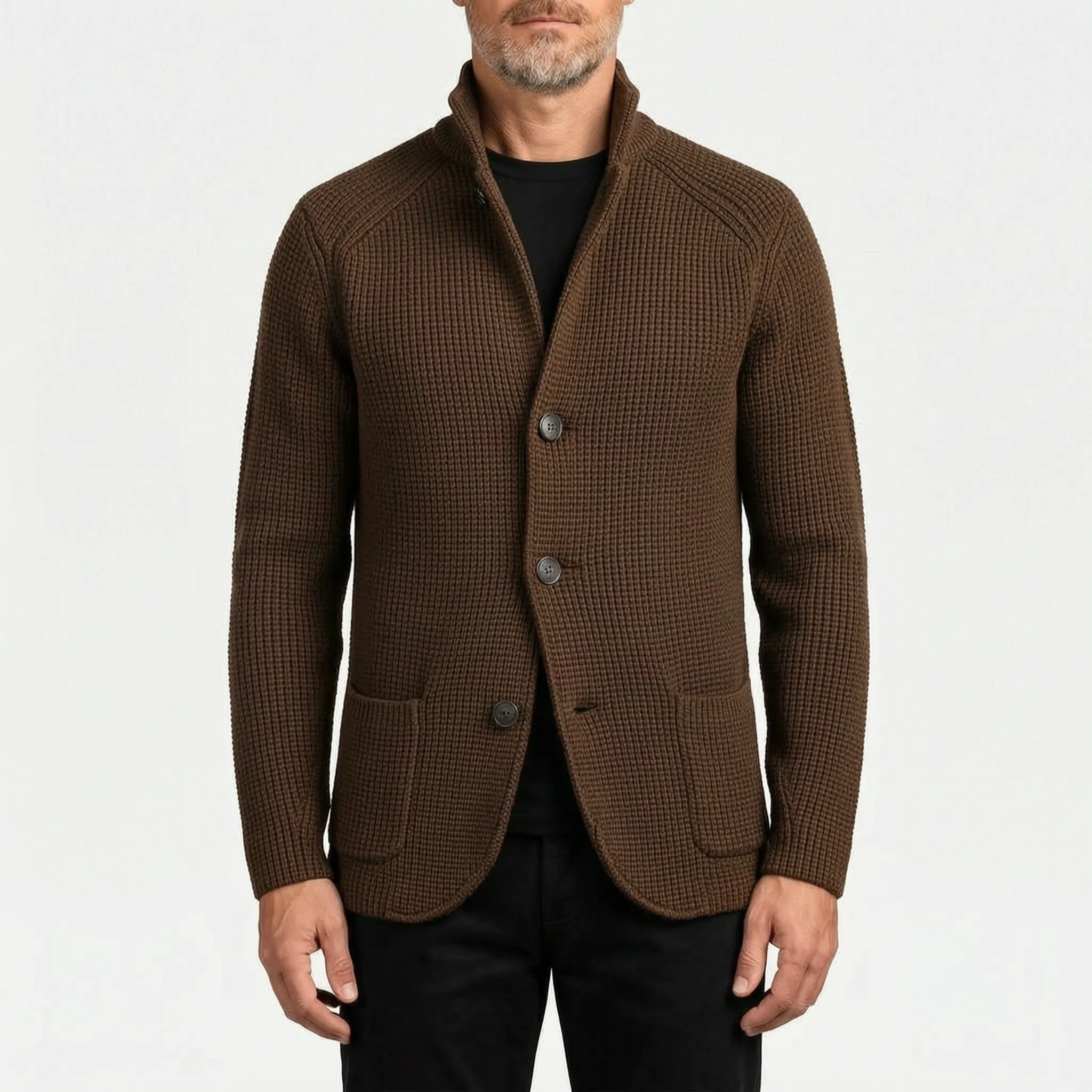 KnitJacket  - Men's Tailored Knit Cardigan Office Wear