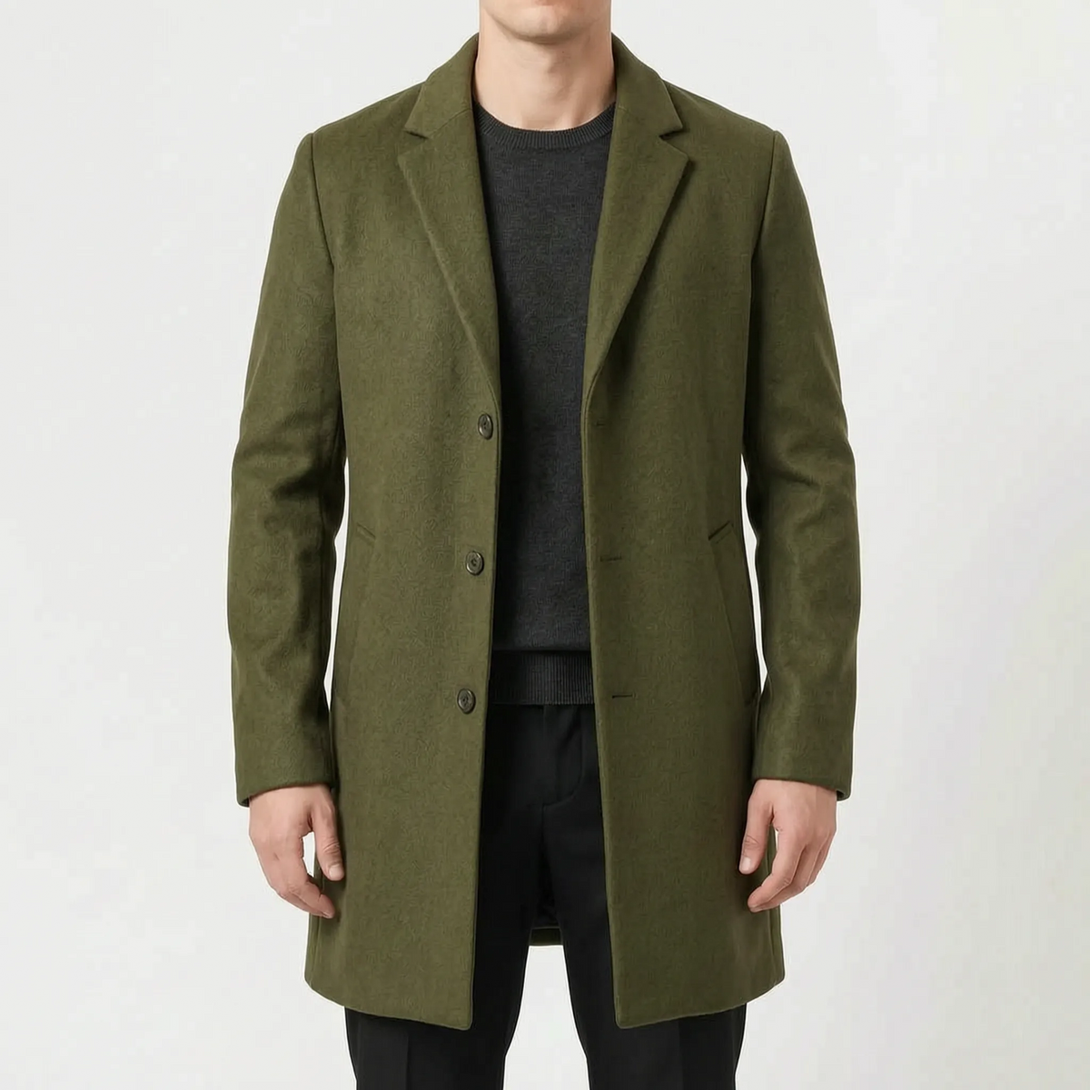 Kovalen  - Tailored Single-Breasted Long Overcoat Business Commuting