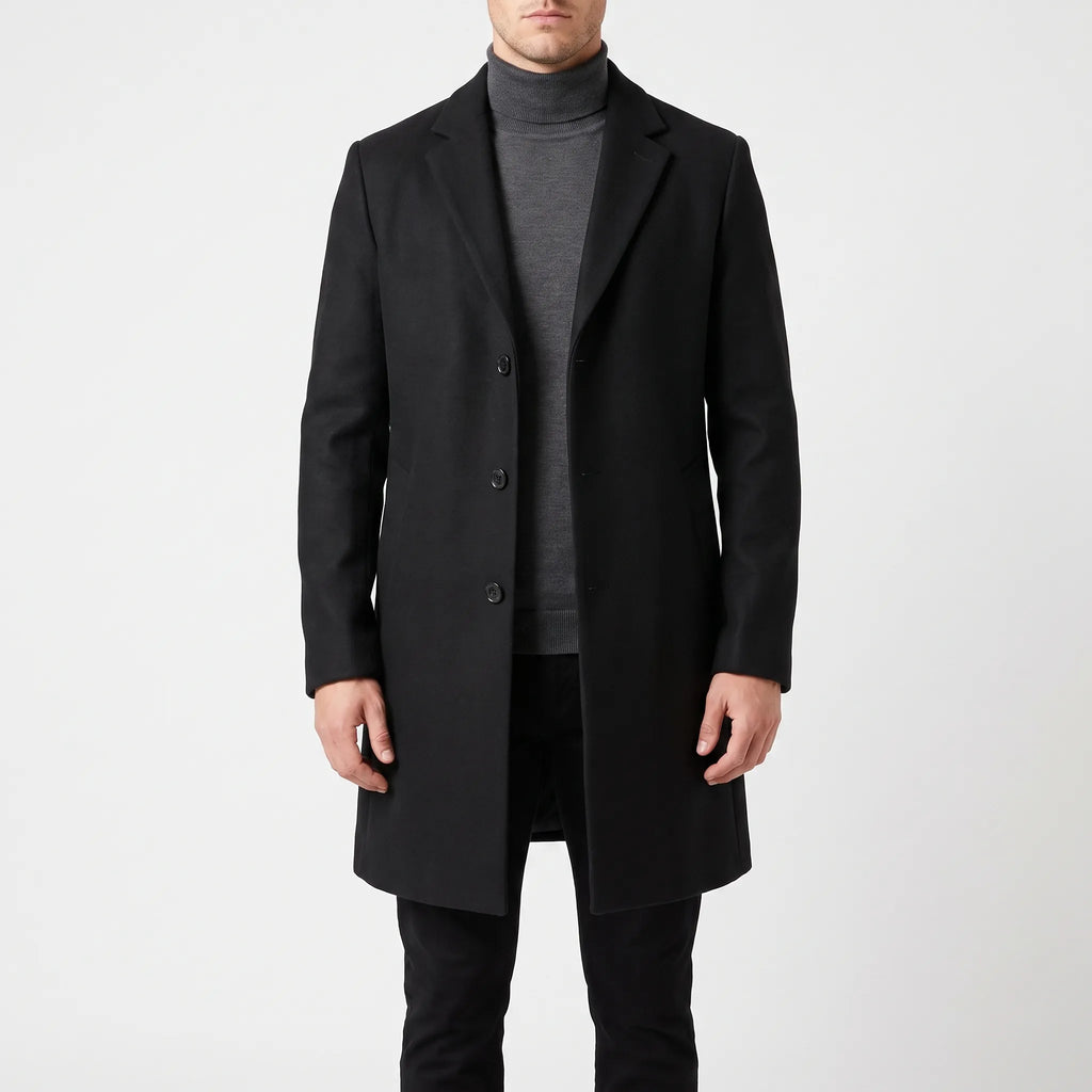 Kovalen  - Tailored Single-Breasted Long Overcoat Business Commuting