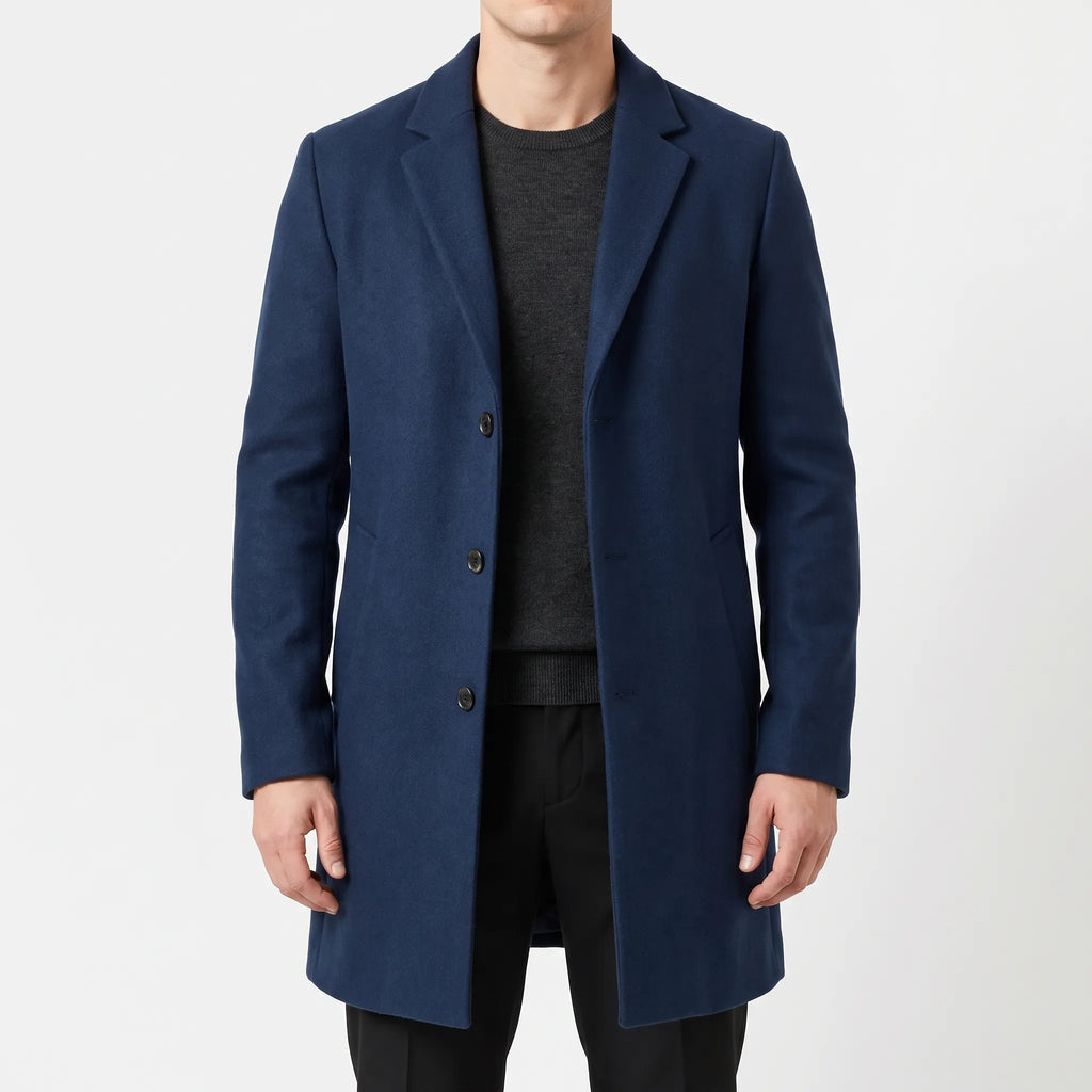 Kovalen  - Tailored Single-Breasted Long Overcoat Business Commuting